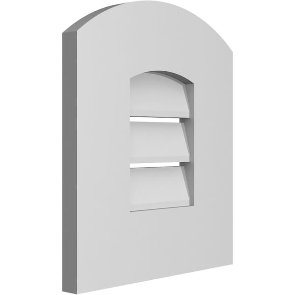 Arch Top Surface Mount PVC Gable Vent: Non-Functional, W/ 3-1/2W X 1P Standard Frame, 12W X 12H